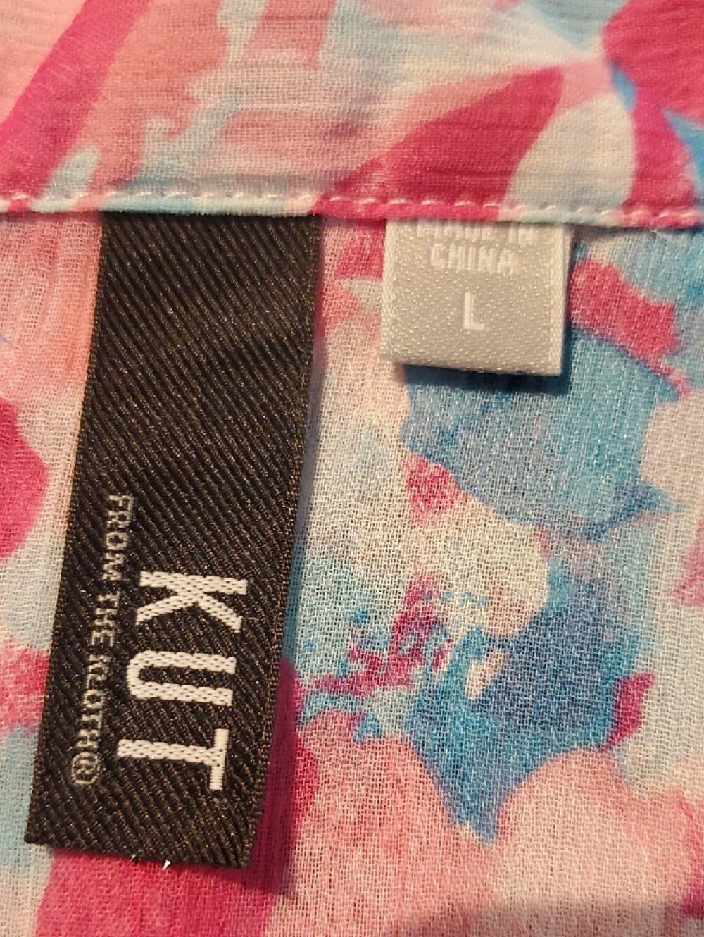 Kut from the Kloth Pink & Blue Floral Sheer Blouse and Ann Taylor Tank BUNDLE - Picture 5 of 11